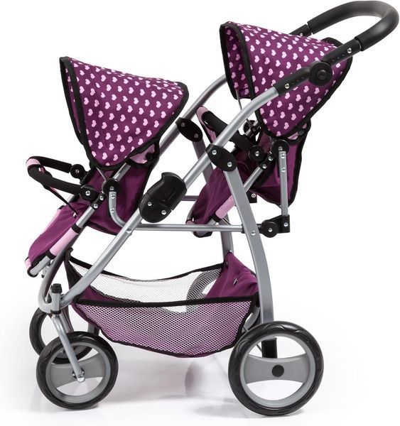 Коляска для двух кукол Bayer Design Twin Tendem Plum Unicorn (26537AA) 26537AA фото