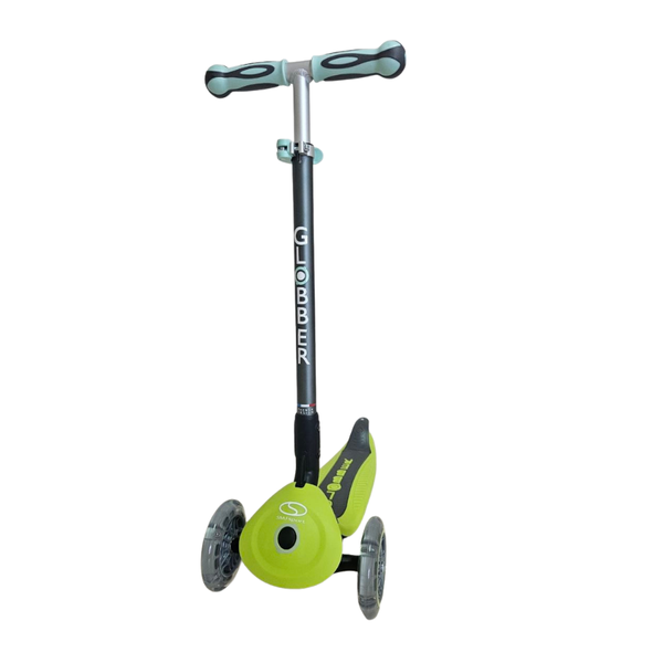 Уценка! Самокат с сиденьем Globber GO-UP Deluxe Lights Lime Green от 1 до 9 лет (646-106-0) 646-106-0 фото