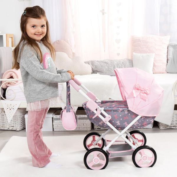 Коляска для кукол Bayer Design Cosy Grey Bows (12704AA) 12704AA фото