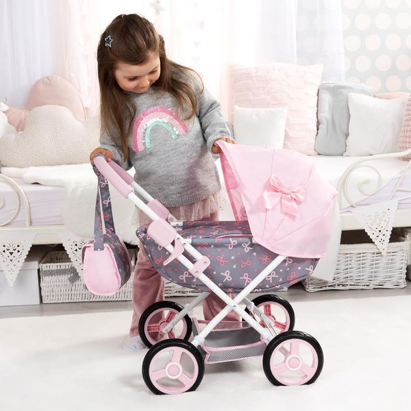 Коляска для кукол Bayer Design Cosy Grey Bows (12704AA) 12704AA фото