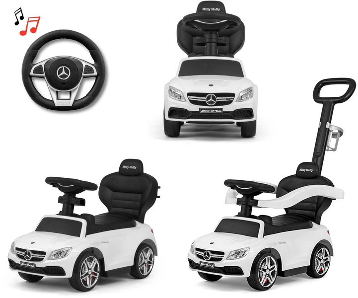 Машина-каталка Milly Mally Mercedes AMG C63 White от 1 до 3 лет (mm-2476) mm-2476 фото