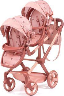 Коляска для двох ляльок Bayer Design Xeo Twin Pink Flowers (26726AA) 26726AA фото