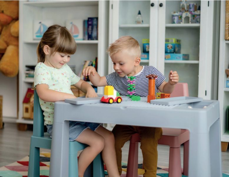 Комплект дитячих меблів (стіл, 2 стільці) Tega Baby Teggi Multifun Turquoise-Pink (TI-011-174) TI-011-174 фото