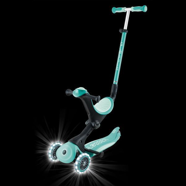 Самокат с сиденьем Globber GO-UP Deluxe Lights Dark Mint от 1 до 9 лет (646-706-2) 646-706-2 фото