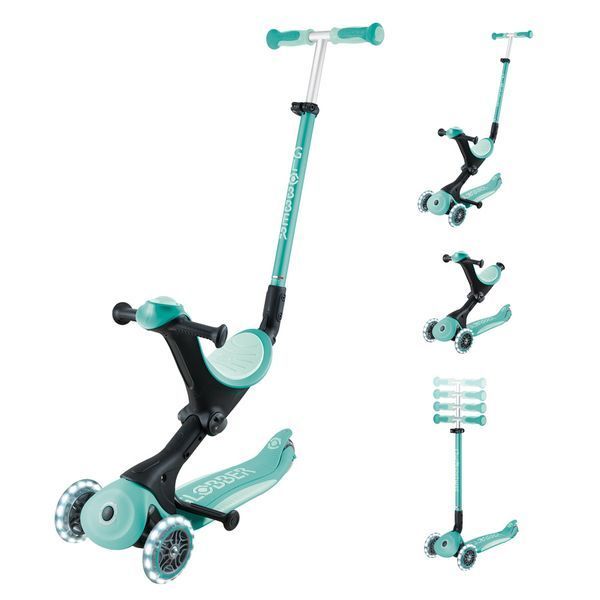 Самокат с сиденьем Globber GO-UP Deluxe Lights Dark Mint от 1 до 9 лет (646-706-2) 646-706-2 фото
