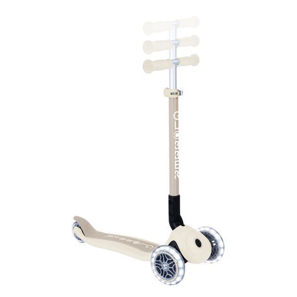 Дитячий самокат Globber Primo Foldable Lights ECOlogic Coconut від 3 до 7 років (696-566-2) 696-566-2 фото