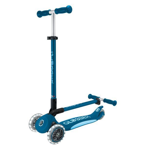 Дитячий самокат Globber Primo Foldable Plus Lights Petrol Blue від 3 до 9 років (439-601-2) 439-601-2 фото