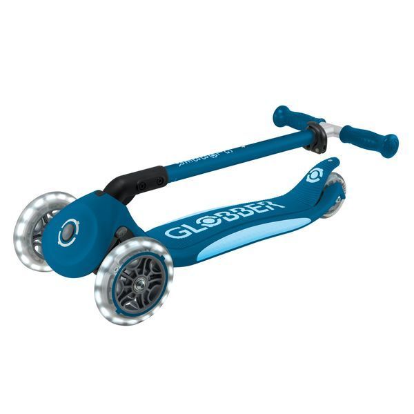 Дитячий самокат Globber Primo Foldable Plus Lights Petrol Blue від 3 до 9 років (439-601-2) 439-601-2 фото