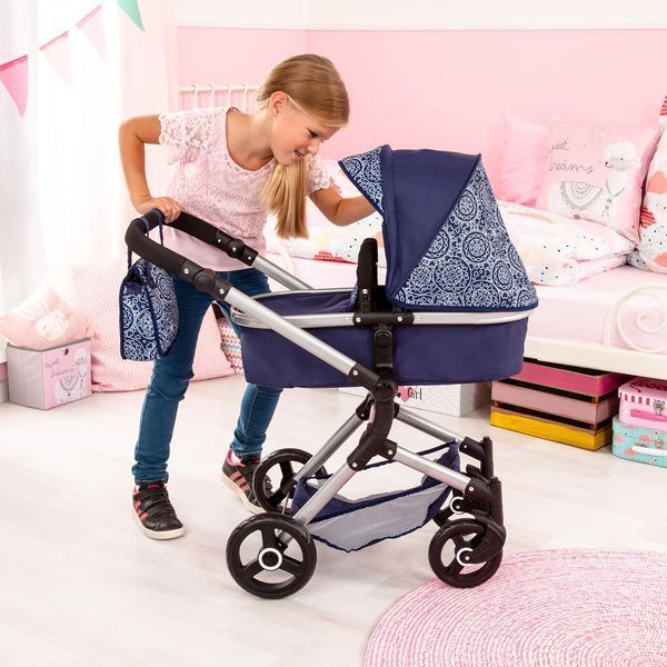 Коляска для ляльки Bayer Design Neo Vario Navy Pattern (18403AA) 18403AA фото