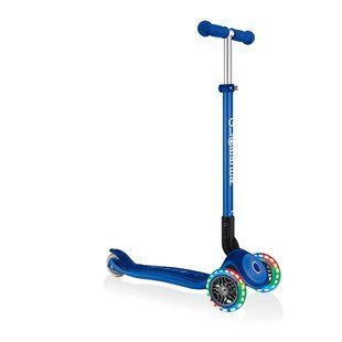 Дитячий самокат Globber Primo Foldable Plus Lights Navy Blue від 3 до 9 років (439-100) 439-100 фото