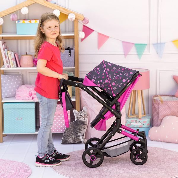 Коляска для ляльки Bayer Design Neo Vario Pink Heart (18418AA) 18418AA фото