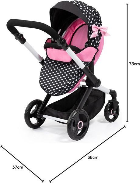 Коляска для ляльки Bayer Design Xeo Pink Bow (17060AA) 17060AA фото