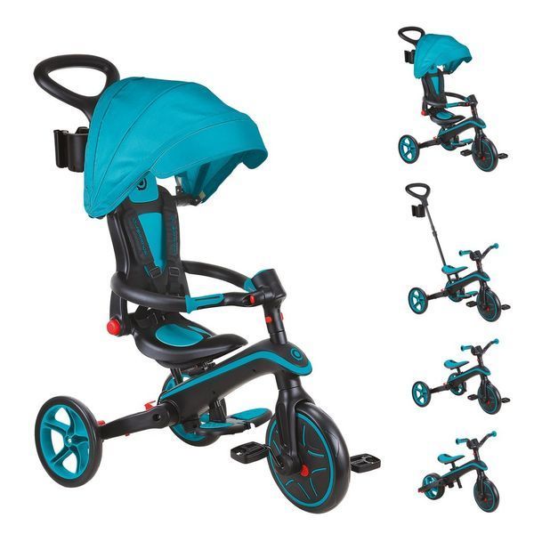 Дитячий велосипед 4 в 1 Globber Explorer Trike Foldable Teal від 10 місяців до 5 років (732-105) 732-105 фото