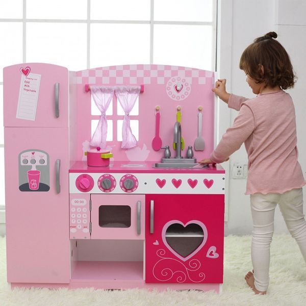 Детская кухня Classic World Classic Vintage Pink из дерева с посудой (CW4119) CW4119 фото