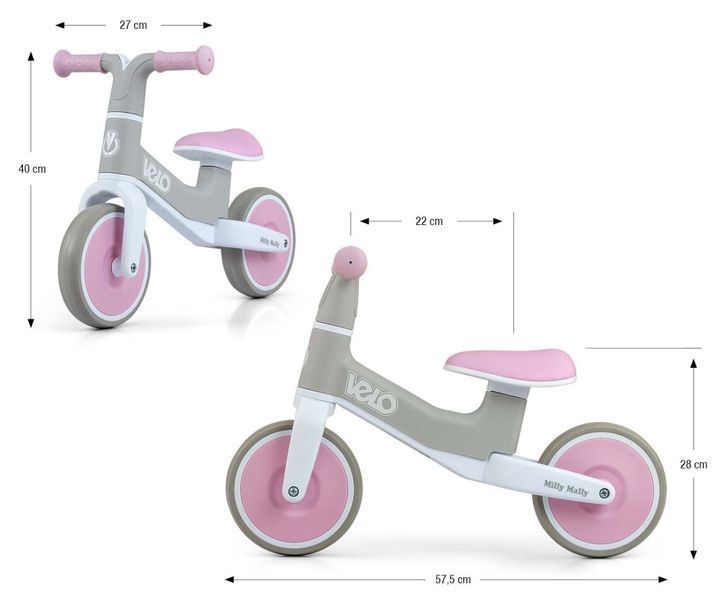 Беговел Milly Mally Velo Pink от 1,5 года (mm-5481) mm-5481 фото