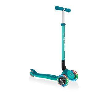 Дитячий самокат Globber Primo Foldable Plus Lights Emerald Green від 3 до 9 років (439-107) 439-107 фото