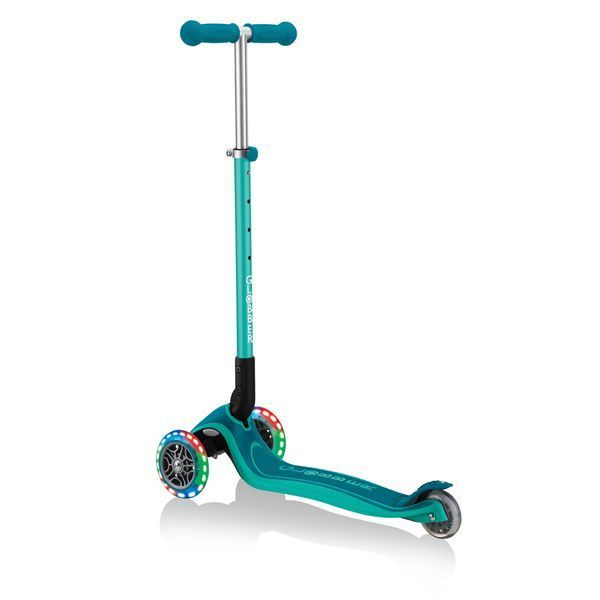 Детский самокат Globber Primo Foldable Plus Lights Emerald Green от 3 до 9 лет (439-107) 439-107 фото