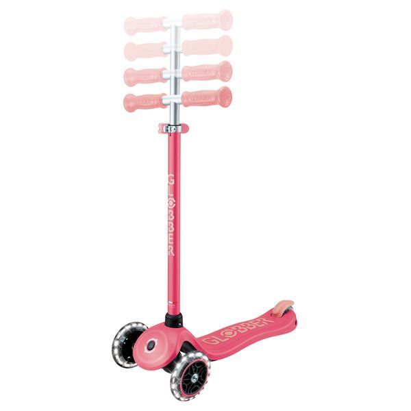Детский самокат Globber Primo Plus Glow Lights Coral Pink от 3 до 9 лет (443-110) 443-110 фото