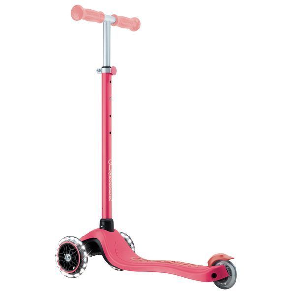 Детский самокат Globber Primo Plus Glow Lights Coral Pink от 3 до 9 лет (443-110) 443-110 фото