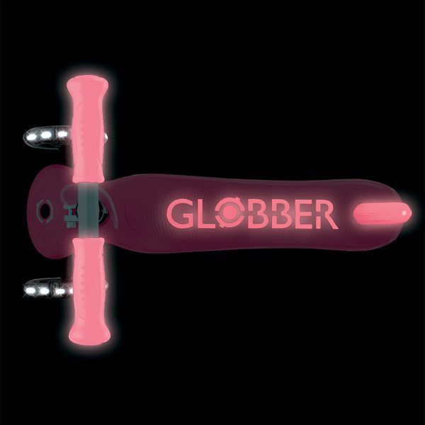 Детский самокат Globber Primo Plus Glow Lights Coral Pink от 3 до 9 лет (443-110) 443-110 фото