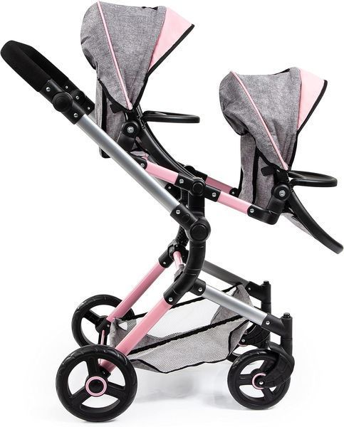 Коляска для двох ляльок Bayer Design Twin Neo Grey Butterfly (26233AA) 26233AA фото