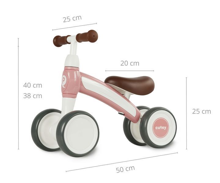 Беговел для малышей Qplay Cutey Retro Pink от 1 до 3 лет (5061047480953) qp-5688 фото