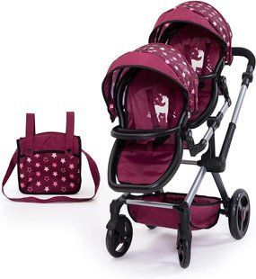 Коляска для двух кукол Bayer Design Xeo Twin Bordo Unicorn (26723AA) 26723AA фото