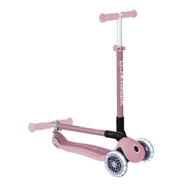Дитячий самокат Globber Primo Foldable Lights ECOlogic Berry від 3 до 7 років (696-510) 696-510 фото