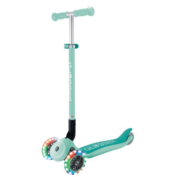Детский самокат Globber Primo Foldable Lights Mint от 3 до 7 лет (432-706-4) 432-706-4 фото