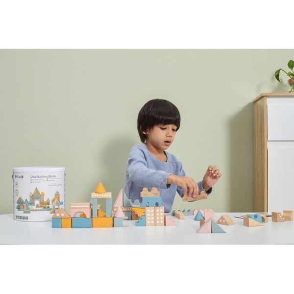 Дерев'яні кубики Viga Toys PolarB Міський квартал, 50 шт. (44093) 44093 фото