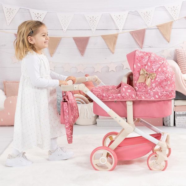 Коляска для кукол Bayer Design Xeo Pink Roses (17009AA) 17009AA фото