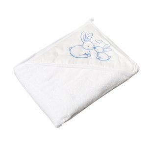 Полотенце с капюшоном Tega Baby Кролики 100 х100 см Белое KR-008-103 фото